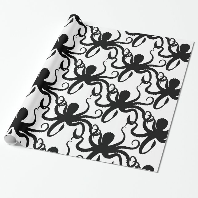 Kraken-Silhouette Thunder_Cove Klassiker Geschenkpapier (Ungerollt)