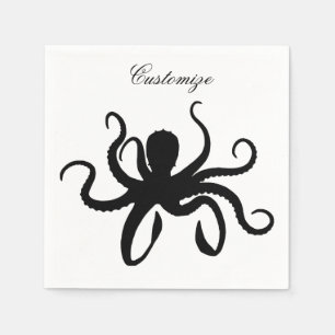 Kraken-Silhouette Thunder_Cove Serviette