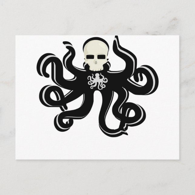 KRAKEN SKULL TATTOO ART DRUCKEN POSTKARTE (Vorderseite)