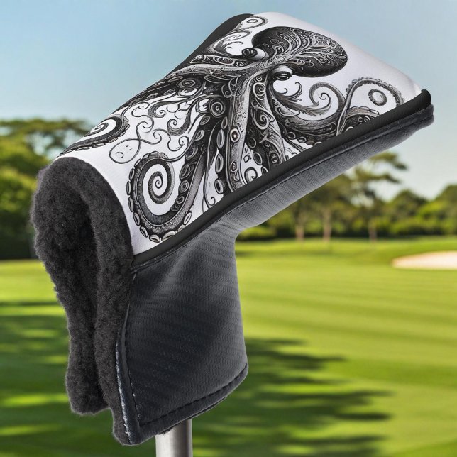 Kraken Steampunk Octopus Verziert Black Golf Headcover (Von Creator hochgeladen)