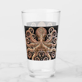 Kraken Steampunk Octopus Verziert Gold und Black Glas