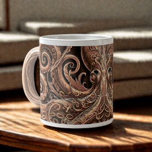 Kraken Steampunk Octopus Verziert Gold und Black Jumbo-Tasse