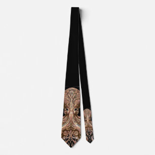 Kraken Steampunk Octopus Verziert Gold und Black Krawatte