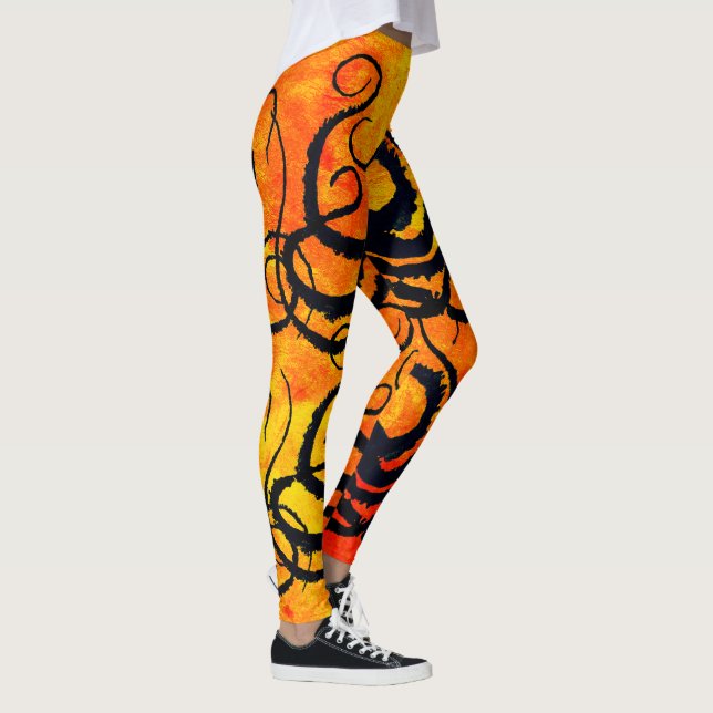 Kraken - Tentakel am Feuer - Leggings (Rechts)