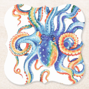 Kraken-Tentakel-bunte Aquarell-Kunst Untersetzer