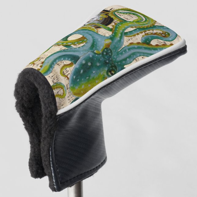 Kraken-Tentakel-Kompass-Musik Golf Headcover (3/4 Vorderseite)