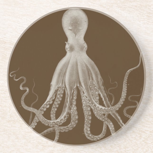 Kraken-Tentakel-Triptychon-Untersetzer Sandstein Untersetzer (Vorne)