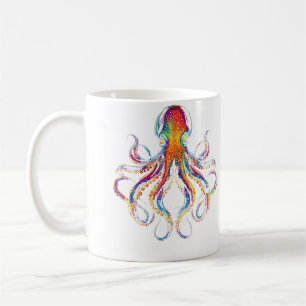Kraken Tintenfisch Bunter Ozean Tauchen Kaffeetasse