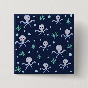 Kraken unter dem Meereskidsmuster Button