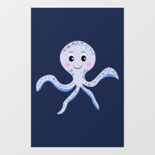 Kraken unter dem Meereskidsmuster Fensteraufkleber