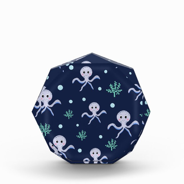 Kraken unter dem Meereskidsmuster Fotoblock (Vorderseite)