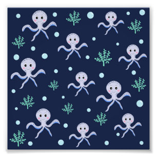Kraken unter dem Meereskidsmuster Fotodruck