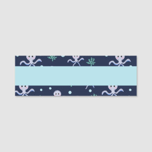 Kraken unter dem Meereskidsmuster Namensschild