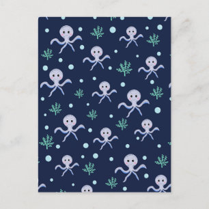 Kraken unter dem Meereskidsmuster Postkarte