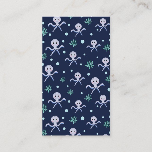 Kraken unter dem Meereskidsmuster Rabattkarte (Vorderseite)