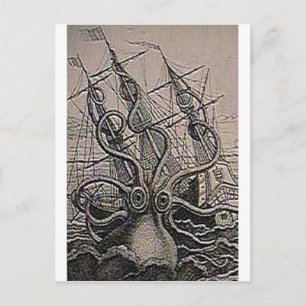 KRAKEN Vintage Druck Postkarte