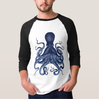 Kraken, Vintage Gravur, Aquarell, T-Shirt