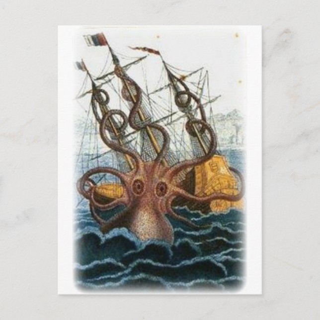 Kraken von Pierre Denys de Montfort, 1801 Postkarte (Vorderseite)