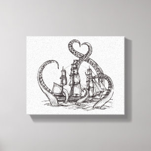 Kraken Wall Art Kraken Art Canvas Print Leinwanddruck