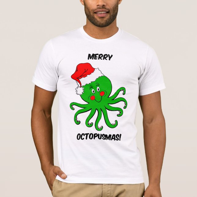 Kraken-Weihnachten T-Shirt (Vorderseite)