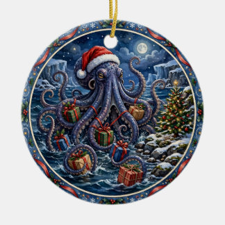 Kraken-Weihnachtsgeschenke-Ornament Keramik Ornament