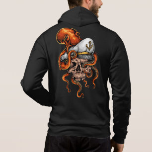 Krakenangriff auf Kapitänsschädel Nautical  Hoodie