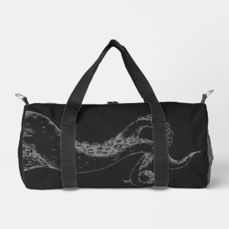 Krakenarme grau auf schwarzer Sporttasche Duffle Bag