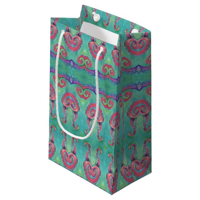 Krakententakel-Geschenktasche Kleine Geschenktüte (Vorderseite Schrägansicht)