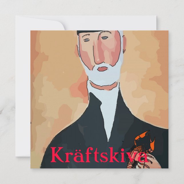 Krakisches Party, Kräftskiva, Skandinavien Einladung (Vorderseite)