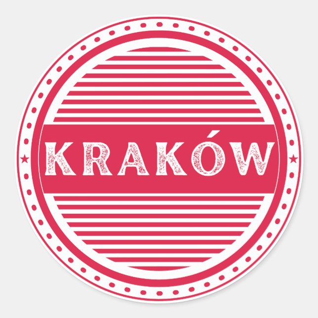 Krakow City Pride Emblem – Polish Identity Runder Aufkleber (Vorderseite)