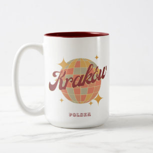 Kraków Krakau Stadt Polen Retro Vintage Postkarte Zweifarbige Tasse