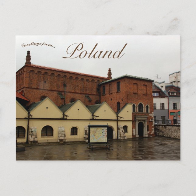 Kraków Polen: Alte Synagoge Kazimierz Postkarte (Vorderseite)