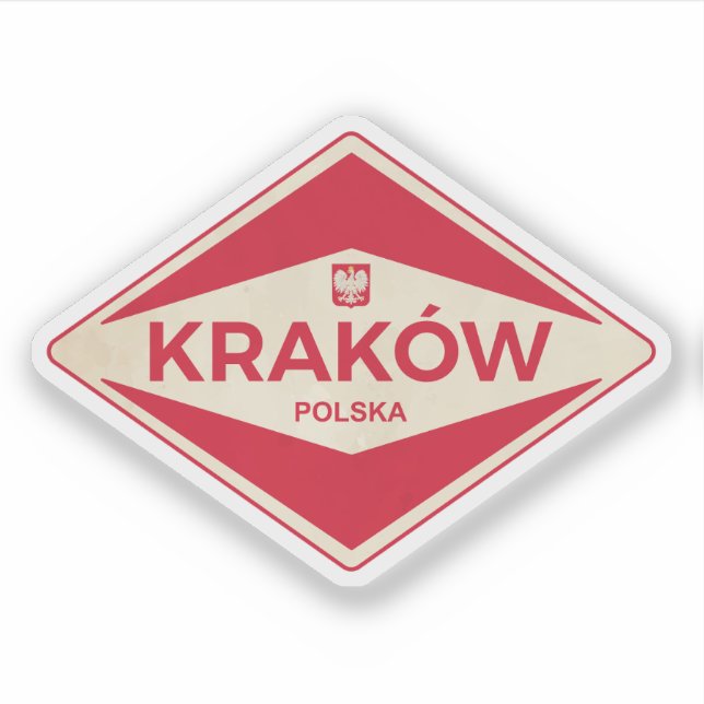 Kraków Polen Vintag Aufkleber (Vorderseite)
