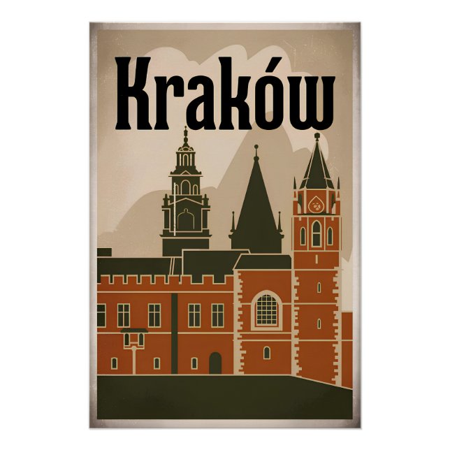 Kraków Polen Vintag Poster (Vorderseite)