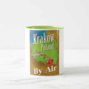 Kraków Polen Vintages Flugplakat Zweifarbige Tasse