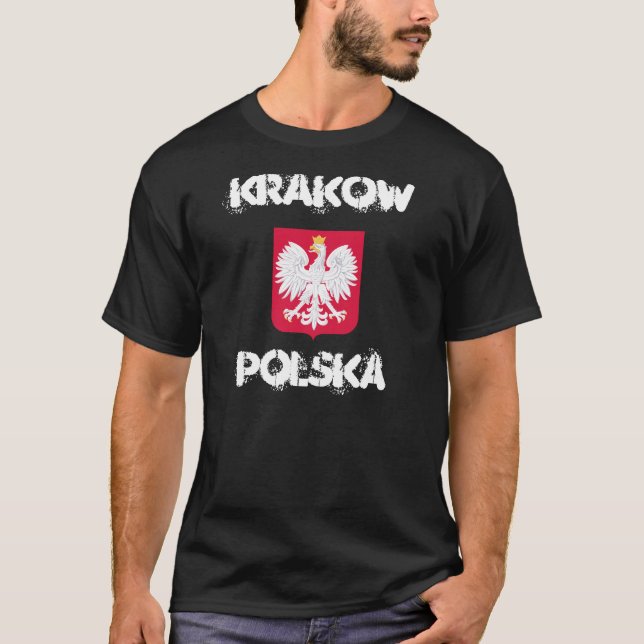 Kraków, Polska, Krakau, Polen mit Wappen T-Shirt (Vorderseite)