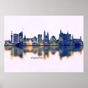 Krakow Skyline Poster