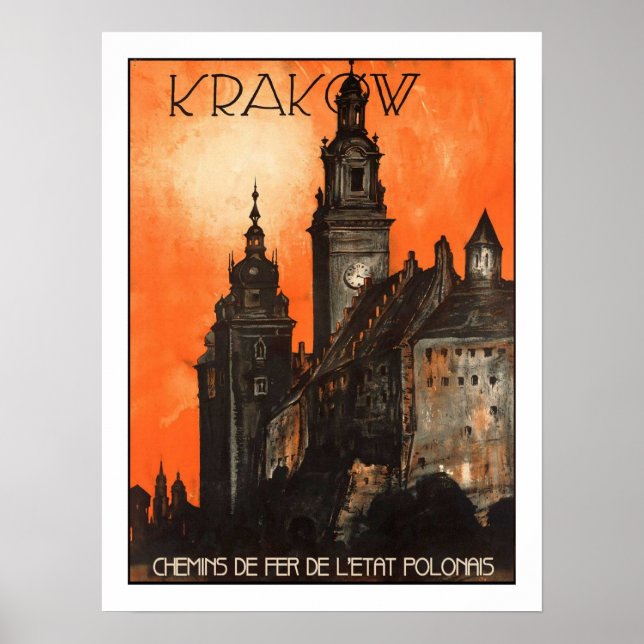 Krakow Vintage Travel Poster (Vorne)