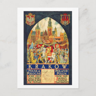 Krakow Vintage Travel Postkarte