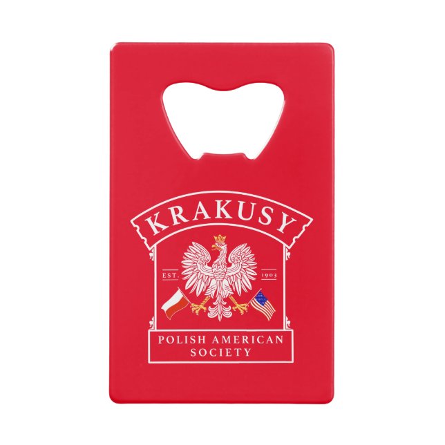 Krakusy Polnisch American Society Bottle Opener Geldbeutel Flaschenöffner (Vorderseite)
