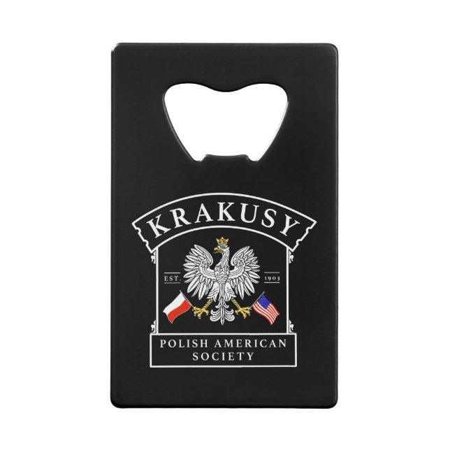 Krakusy Polnisch American Society Bottle Opener Geldbeutel Flaschenöffner (Vorderseite)