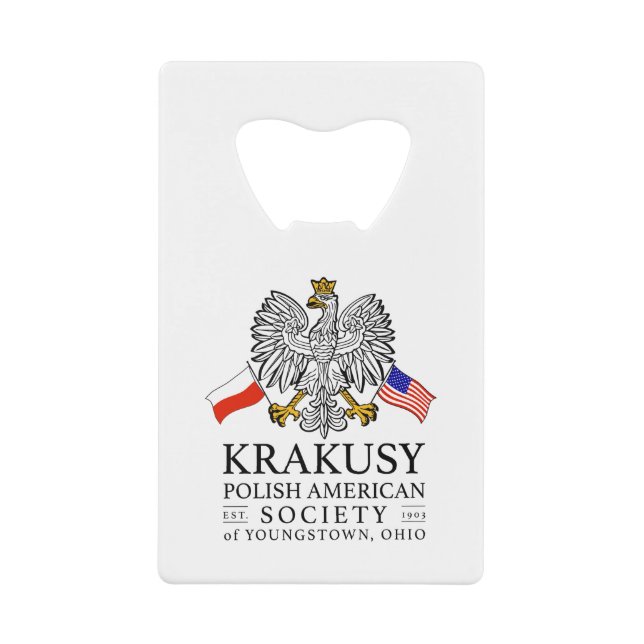 Krakusy Polnisch American Society Bottle Opener Geldbeutel Flaschenöffner (Vorderseite)