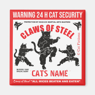 Kralle aus Stahl Personalisierte Katzensicherheit Magnet