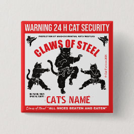 Kralle aus Stahl Personalisierter Katzensicherheit Button