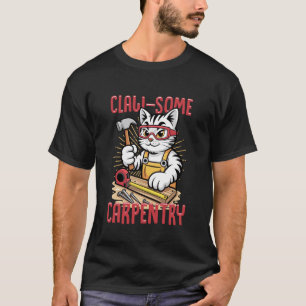 Krallen-Tolle Katzen-Zimmerei-Erbauer Feline Arbei T-Shirt