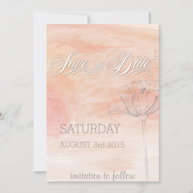 KRALWASSERFARBE MODERNE BREITE SAVE THE DATE (Vorderseite)