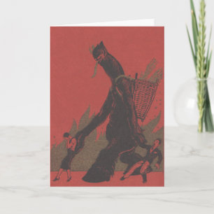 Krampus bestraft böse Erwachsene Feiertagskarte