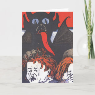 Krampus bestraft Kinder Feiertagskarte