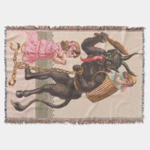 Krampus bestraft Kinder mit Rute und Kette Decke