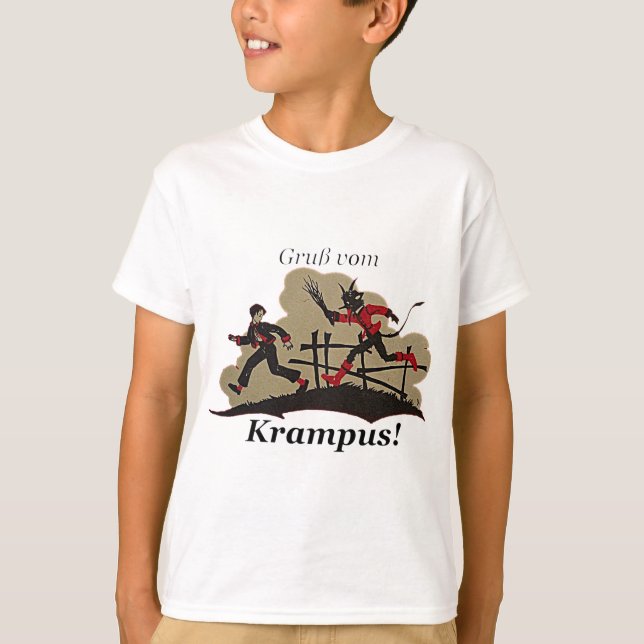Krampus Chases Kid T-Shirt (Vorderseite)